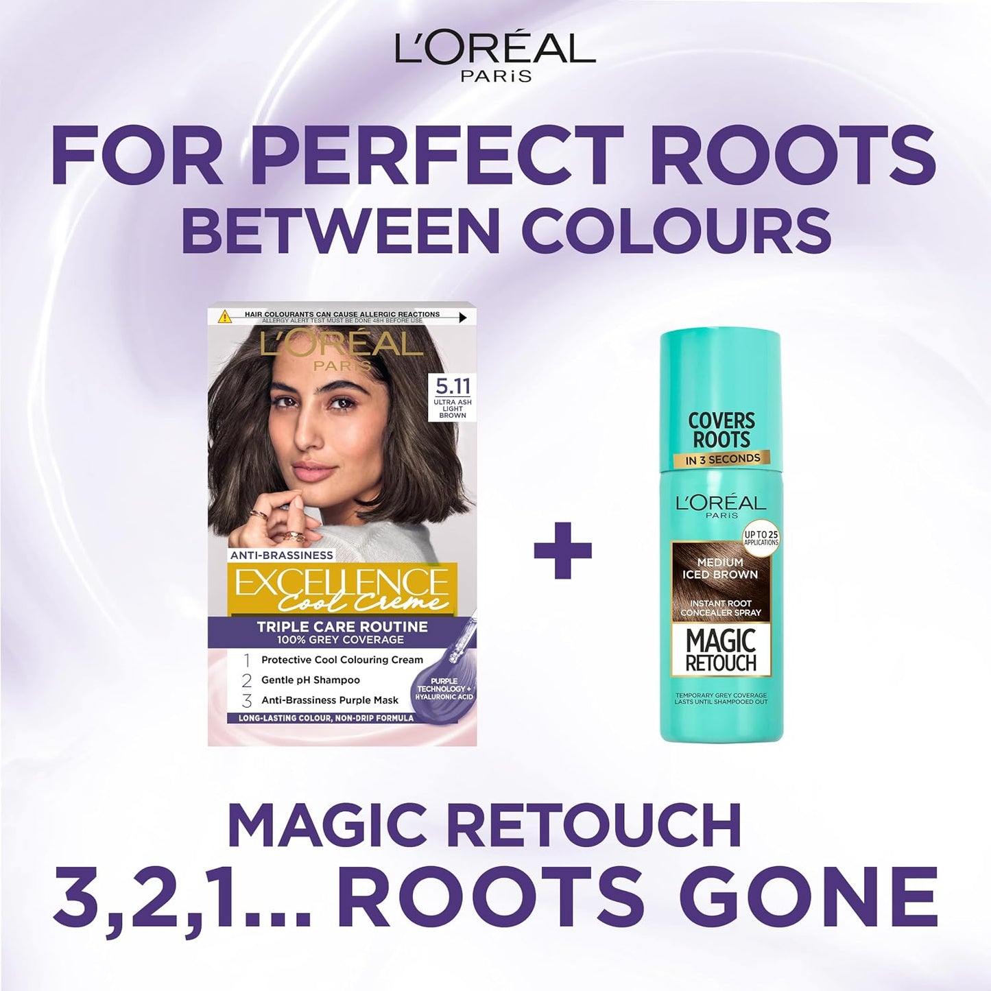 L'Oréal Paris Excellence Cool Crème Permanent Hair Dye, Radiant At-Home Hair Colour with up to 100% Grey Coverage, Pro-Keratin, Up to 8 Weeks of Colour, Colour: 5.11 Ultra Ash Light Brown