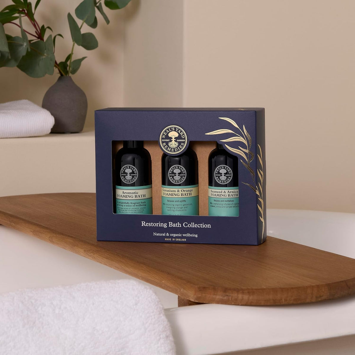 Neal's Yard Remedies Restoring Bath Scents Collection, Gift Set of Bath Soak with Essential Oils, Vegan & Cruelty-Free, Pack of 3