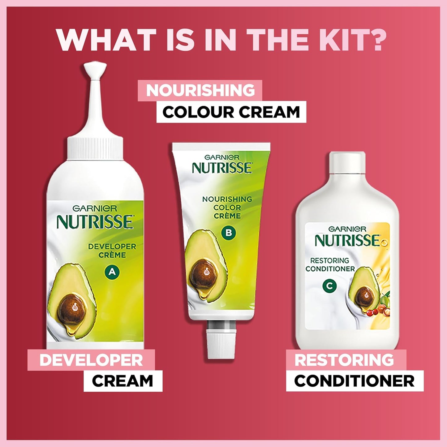 Garnier Nutrisse Ultra Color Hair Dye, Vegan, 2.6 Dark Cherry Red. Achieve 100% grey coverage and a deep, luscious 8-week red colour. No-ammonia, vegan for a rich, vibrant dark cherry red finish.