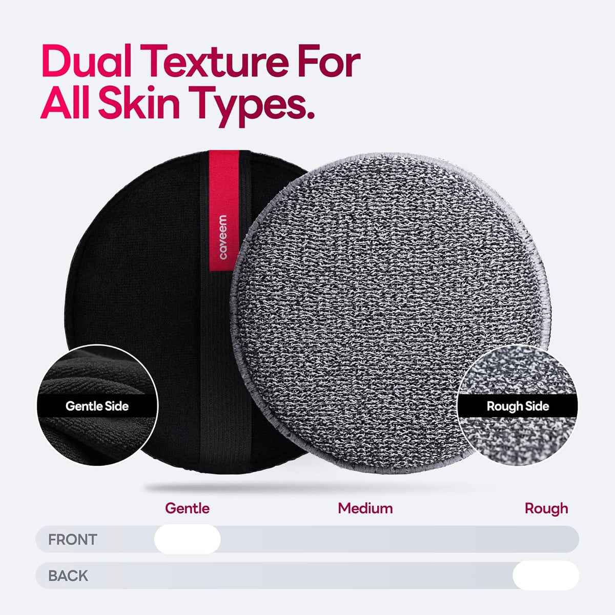Caveem Exfoliating Body Scrubber, Bath and Body Scrub Buffer, Body Exfoliator for Remove Dead Skin, Gentle and Rough Lightweight Sponge for Shower (2 Pack)