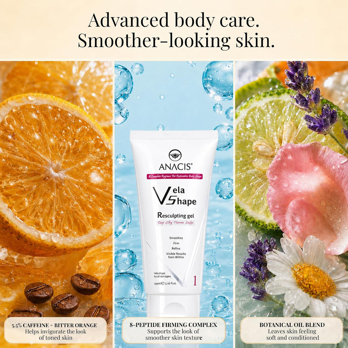 Anti Cellulite Firming Cream Resculpting Gel Exclusive Toning Formulation Deep Termo Treatment. Anacis - 5.07 Oz
