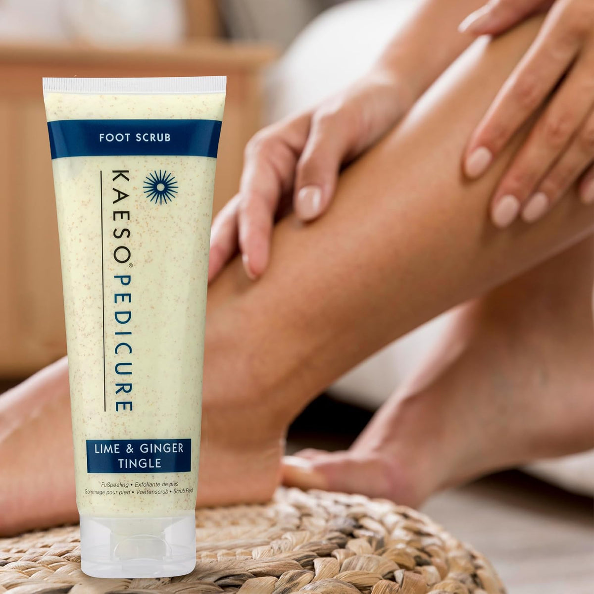Kaeso Lime & Ginger Tingle Foot Scrub 250ml – Exfoliating Foot Scrub for Smooth & Soft Feet – Refreshing & Revitalising Foot Care – Professional Skincare
