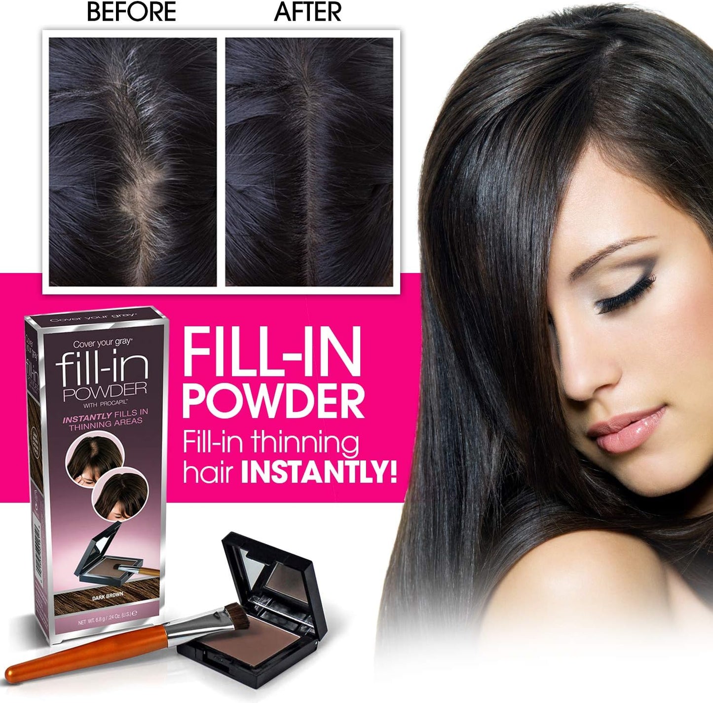 Cover Your Gray Brush, Medium Brown IG-BRM