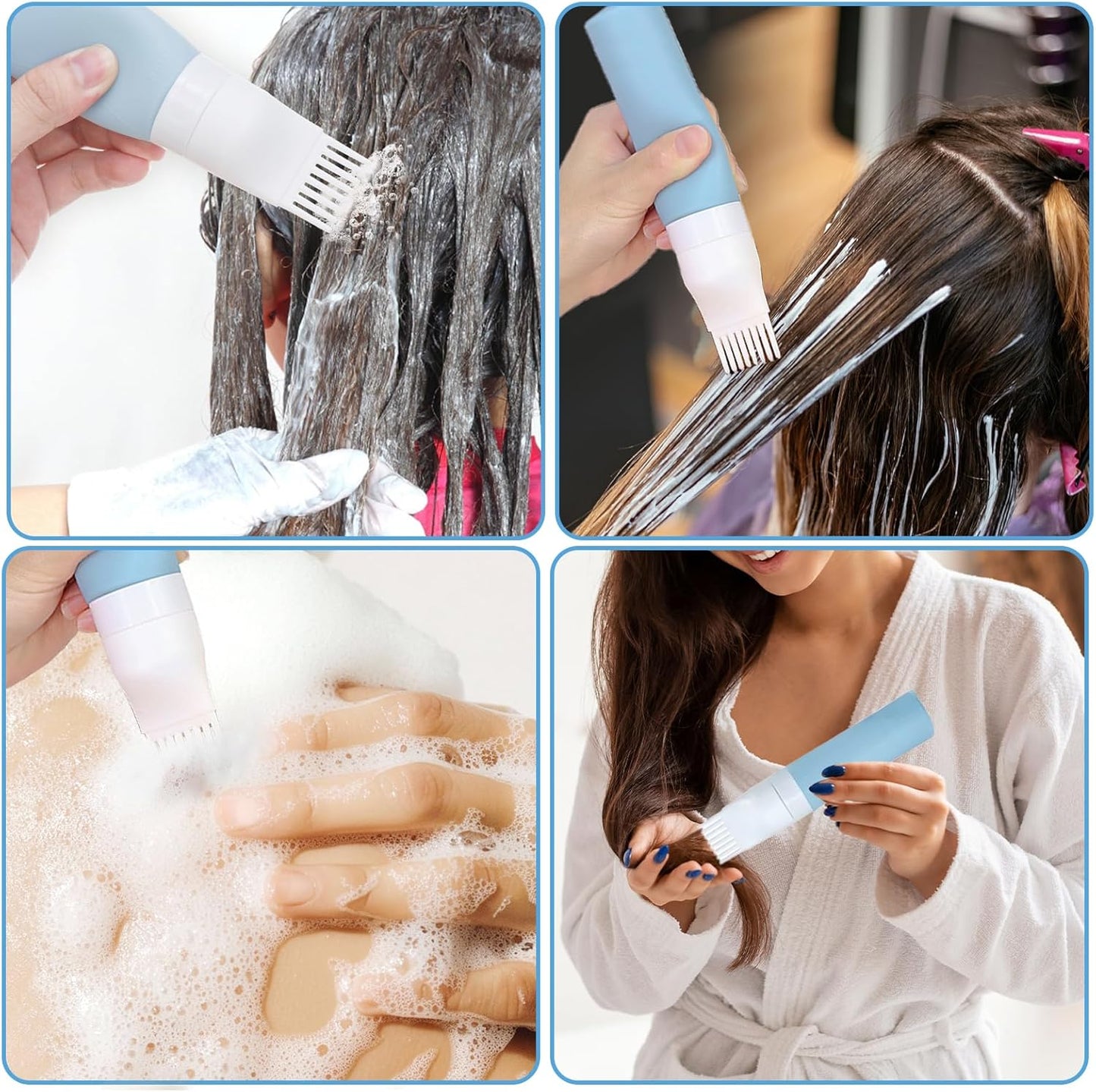80ml Hair Oil Applicator Bottle, Root Comb Applicator Bottle Hair Dyeing Brush Oil Comb Hair Dying Tools for Dyeing Shampoo Tools, 2 Pack