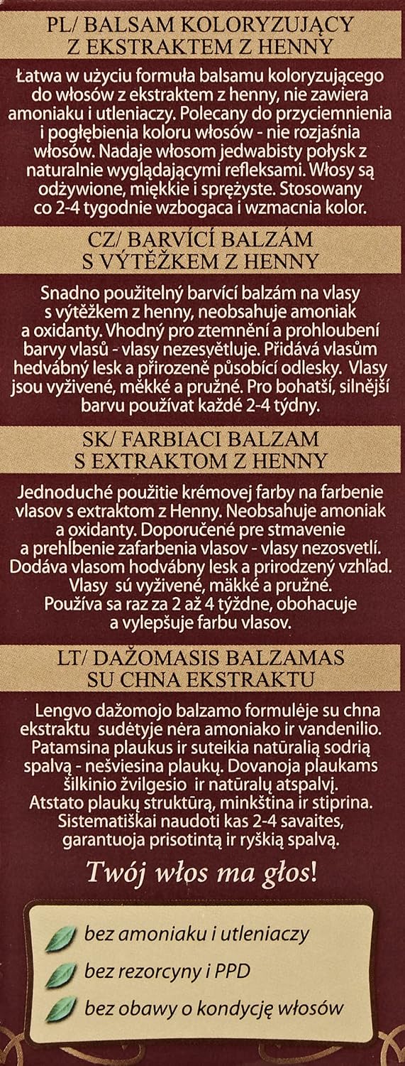 VENITA - Henna Color Balm - 75ml - Burgundy - Unisex - 24 Shades Available - Natural and Shiny Finish