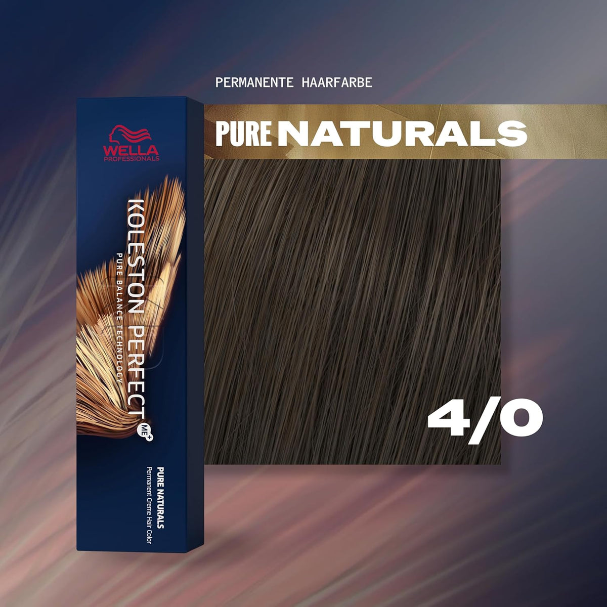 Koleston Hair Dye 60 ml, 4/0 Pure Naturals Mid-Brown
