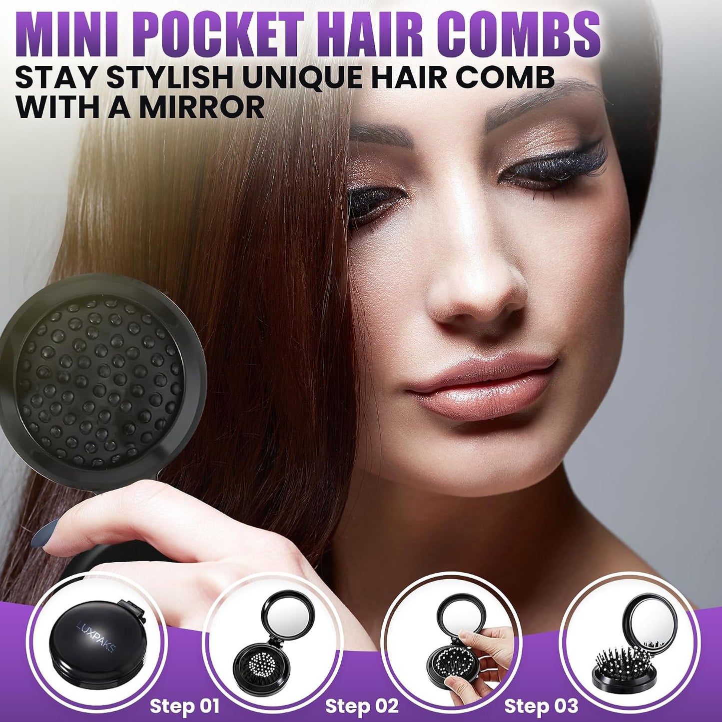 Hair Care Set: Contains L’Oréel Hair Dye Highlight Cream (Pack of 3) with LUXPAKS Hairbrush