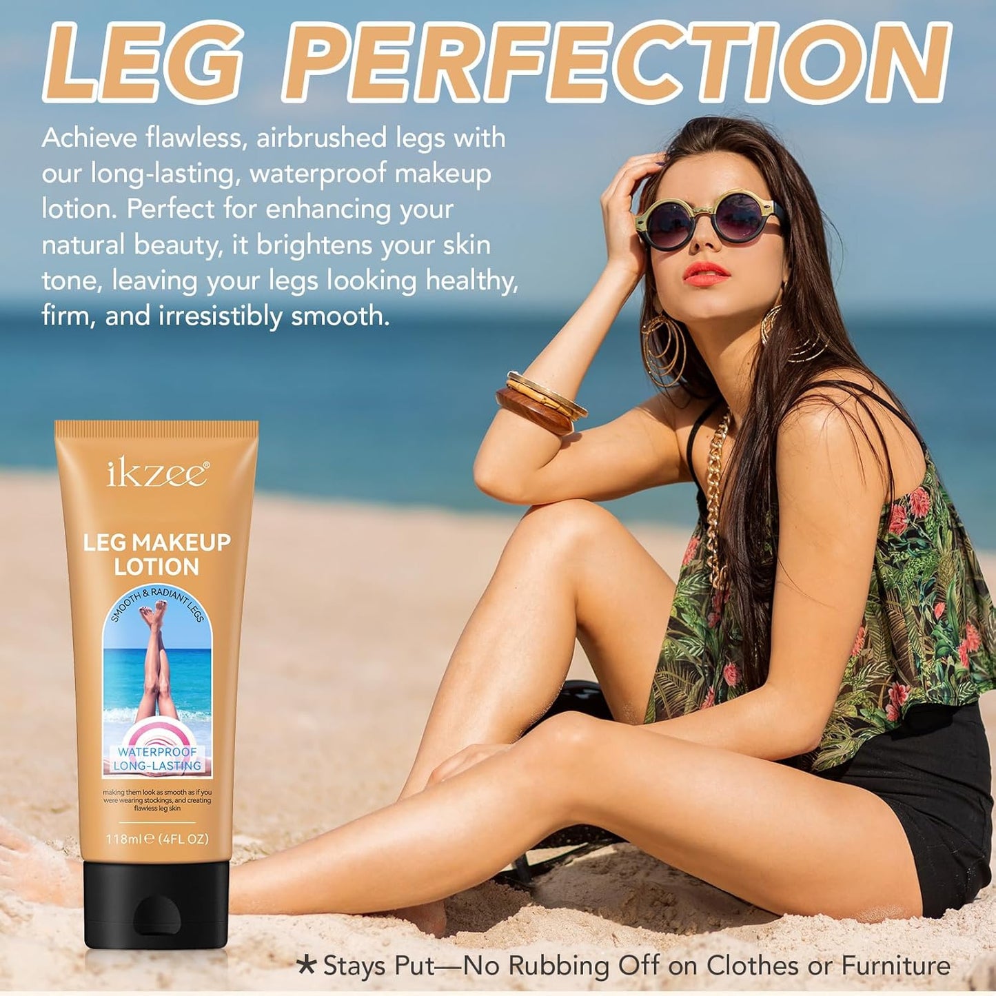 Leg Makeup Concealer, Flawless Body Foundation Cream Waterproof Leg Cream, Skin Tattoo Scars Concealer, Suitable for Natural, Healthy Skin Tones (#2)