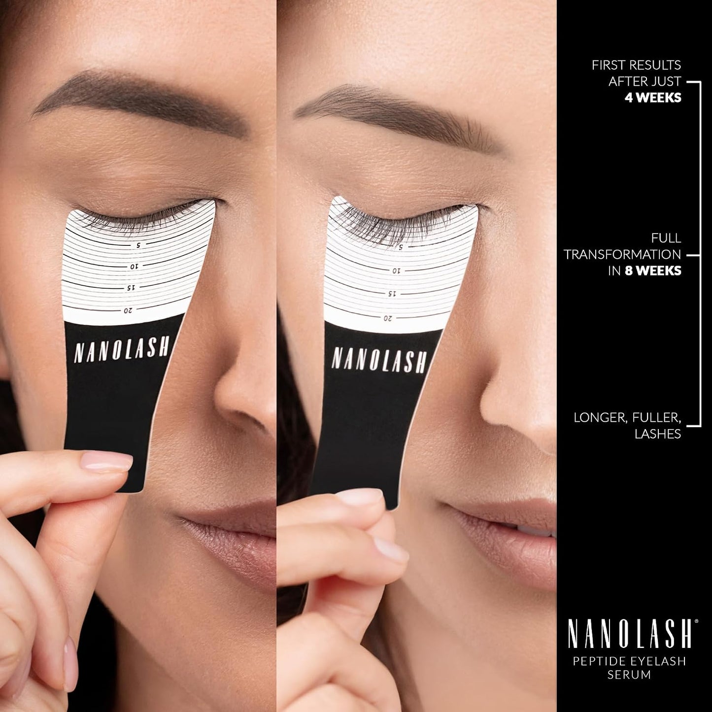 Nanolash Peptide Eyelash Serum 5ml - Longer, Thicker, Stronger Lashes in 8 Weeks - Unisex - Clear - Women