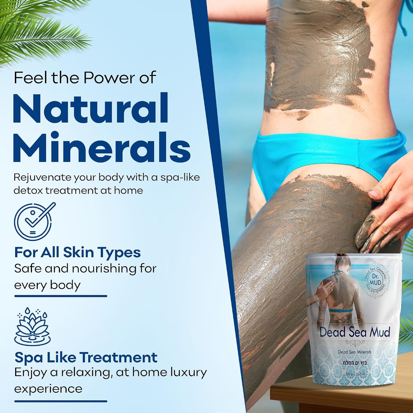 Dr. Mud's Dead Sea Mud Body Mask – Spa Quality Body Treatment, Deep Cleansing Skincare Detox Product for Men & Women
