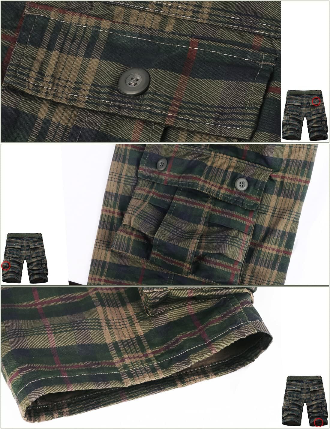 iCKER Men's Multi‑Pocket Cargo Shorts – Casual Comfort in Camouflage