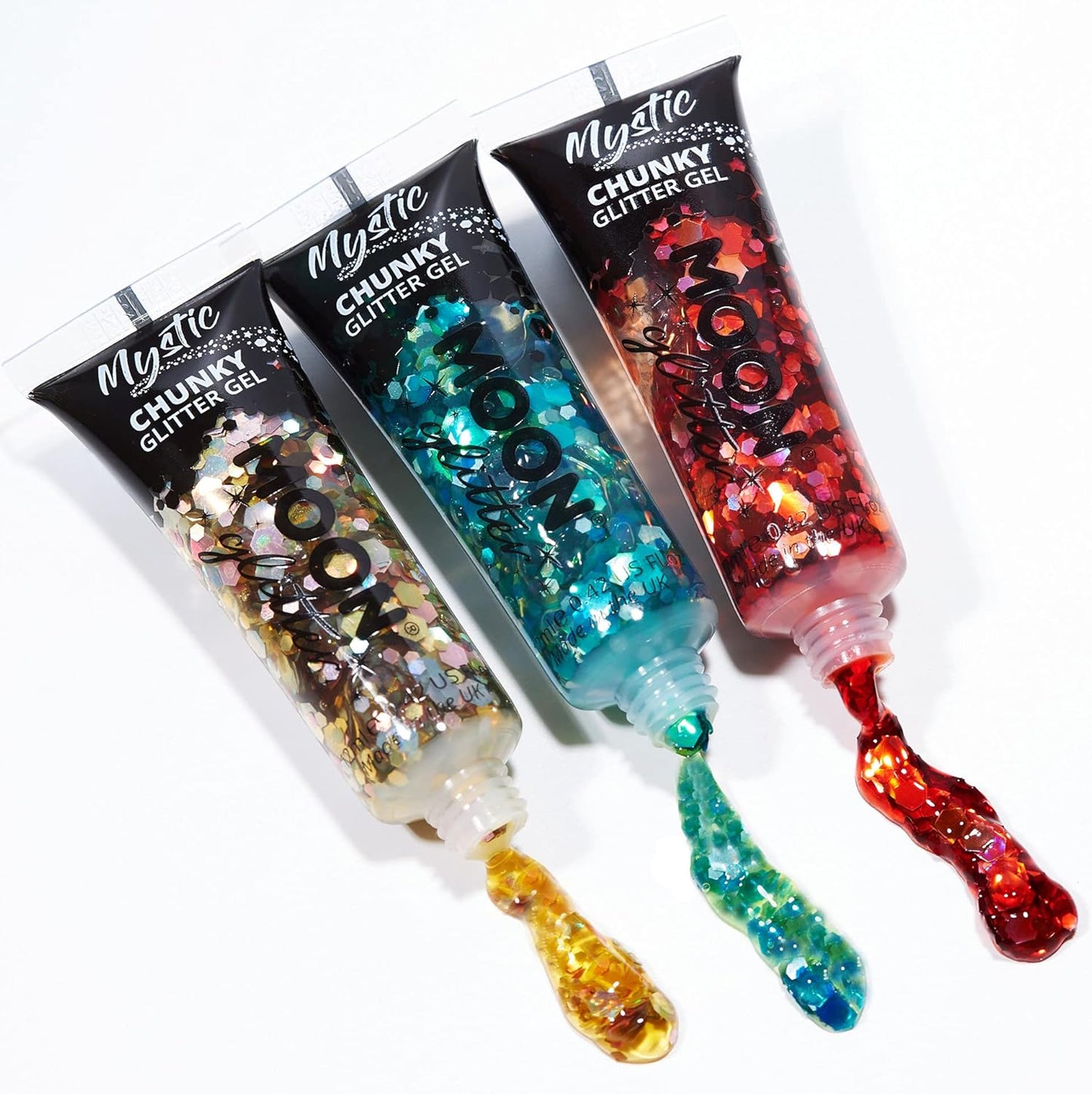 Mystic Chunky Face & Body Glitter Gel by Moon Glitter - Fairytale - Cosmetic Festival Glitter Face Paint for Face, Body, Hair, Nails - 12ml