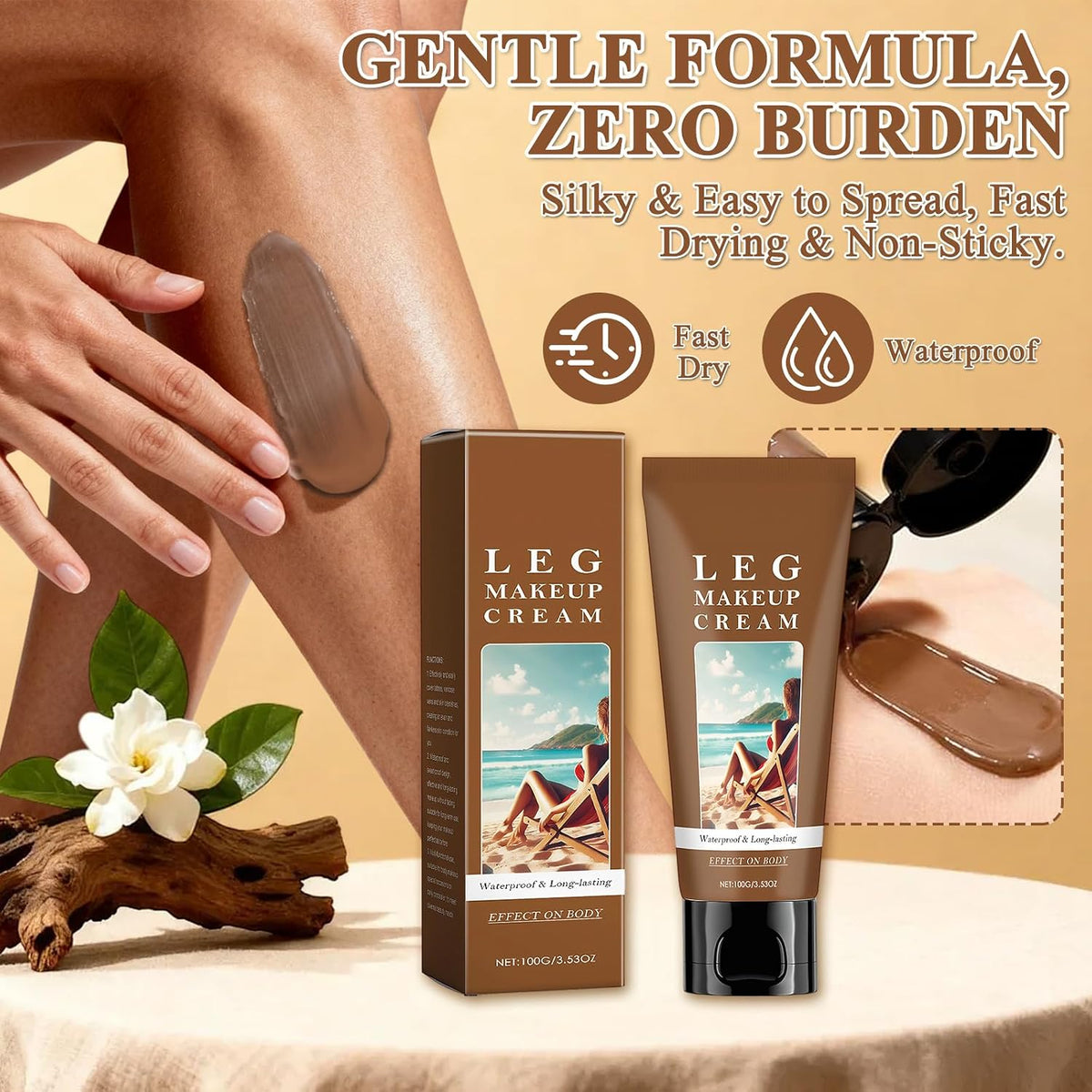 Body Coverage Perfector, Leg Makeup Waterproof No Transfer, Long-Lasting, Balances Skin, Full Coverage Foundation for Daily Wear