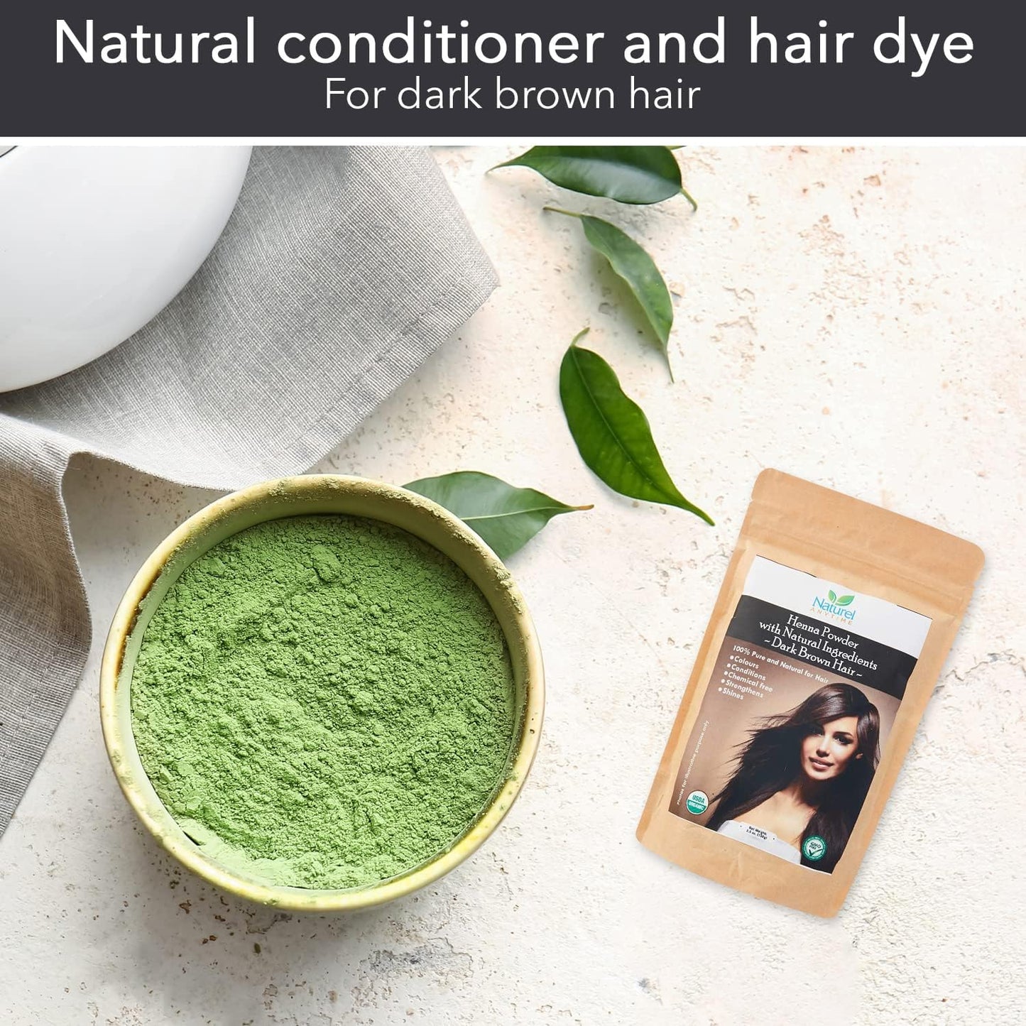 Organic Henna Dark Brown(with Indigo) some may need more Indigo MUST strand test | Healthier hair | CPSR certified in UK/EU, GMP, USDA