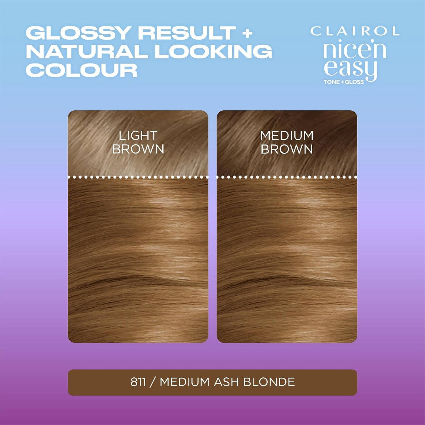Clairol Nice'n Easy Tone+Gloss Semi Permanent Hair Dye - 811/73 Medium Ash Blonde
