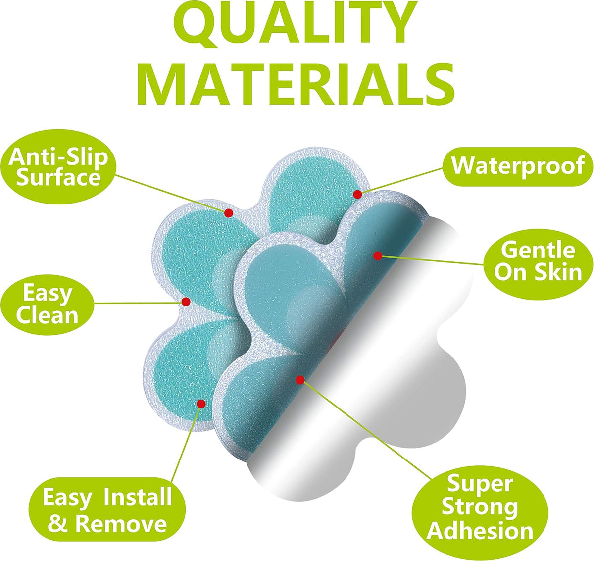 Hebayy 10 Pack Non-Slip Flower Bathtub Shower Deco Water-Resistance Stickers with Bonus Scraper
