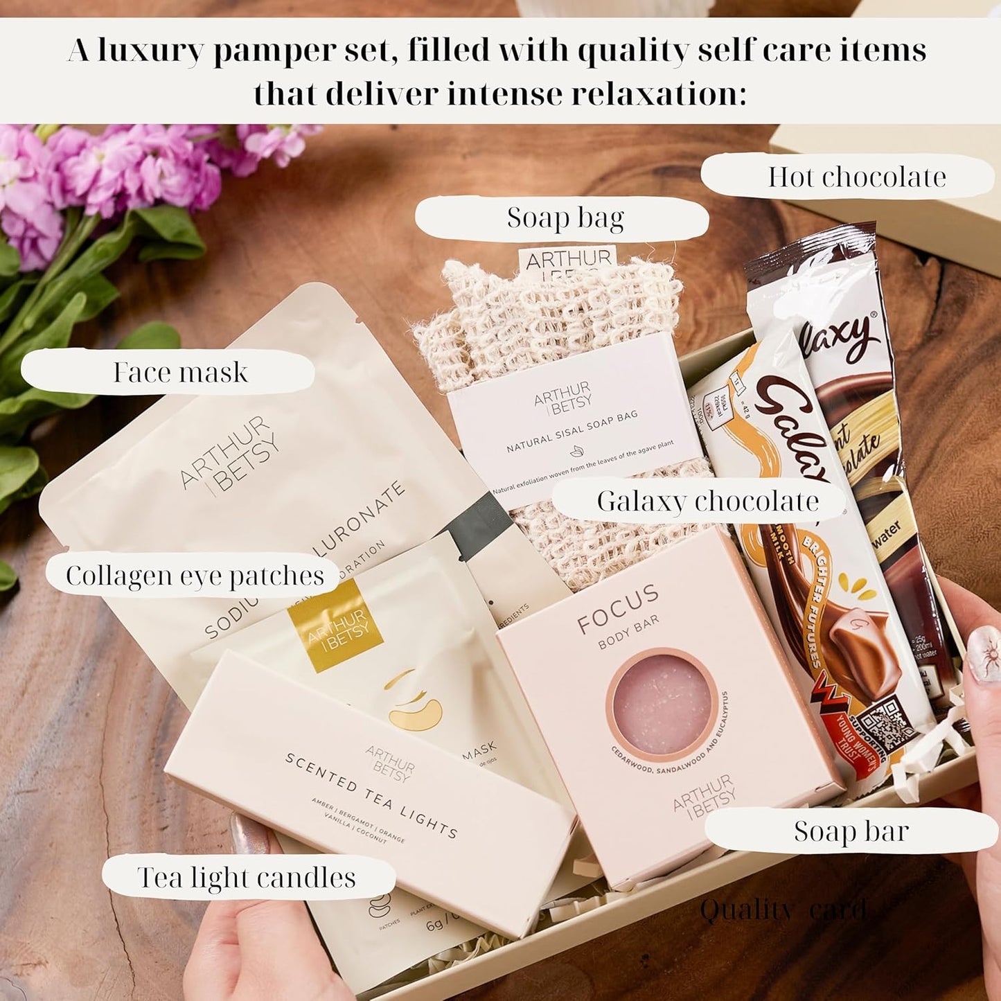 Hallby Hug In A Box, Pamper gift box, Relaxation Gifts For Women, Self Care Pamper Hamper, Birthday Gifts For women, Gifts for her, Pamper Spa Gift Set Friend Pamper