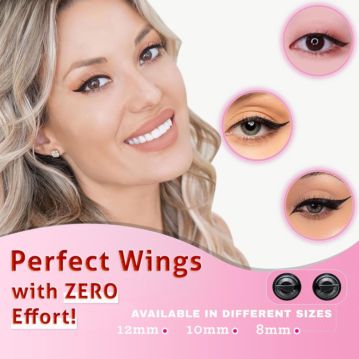 Eyeliner Stamp – Wingliner by Lovoir Black, waterproof, smudgeproof, winged long lasting liquid eye liner pen, Vamp style wings, 2 Pens In A Pack (10mm Classic, Midnight Black)