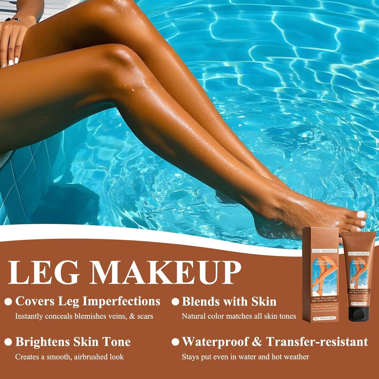 Leg Makeup Waterproof,Body Foundation Full Coverage with Mitt,Long Lasting Moisturizing Concealer for Daily Wear (Antique Bronze)