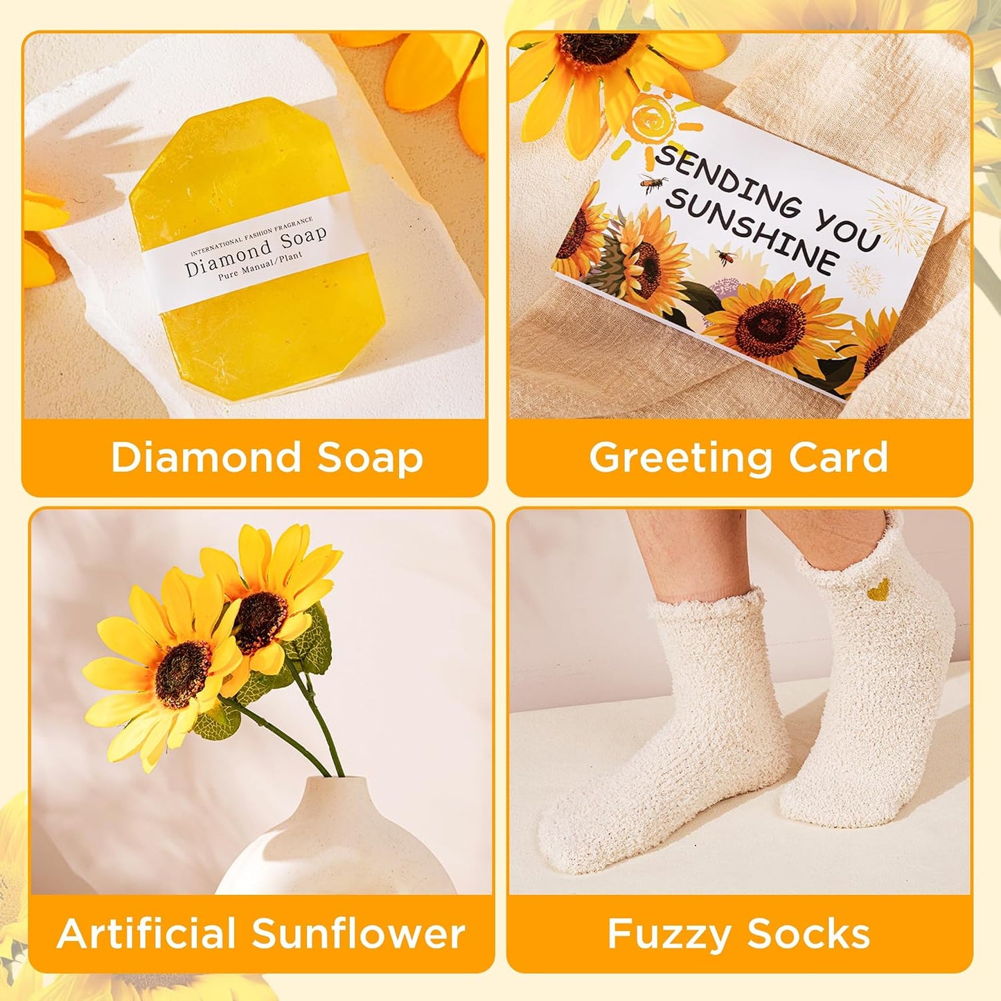 Birthday Pamper Gifts For Women,Sending Sunshine Get Well Soon Gifts Basket Self Care Package Relaxation Spa Bath Set Christmas Hamper Presents Box thank you Gift for Mum Friends Sisters Wife