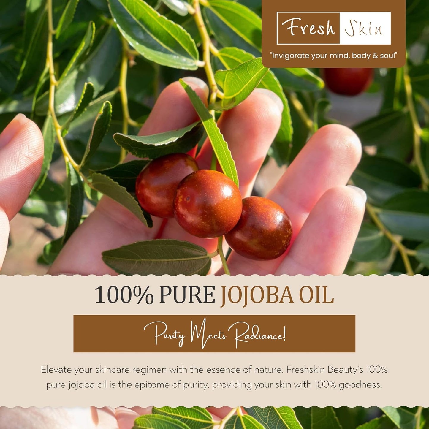 Freshskin Beauty LTD Golden Jojoba Oil - 500ml - 100% Pure & Natural - Unrefined, Cold Pressed & Vegan Friendly