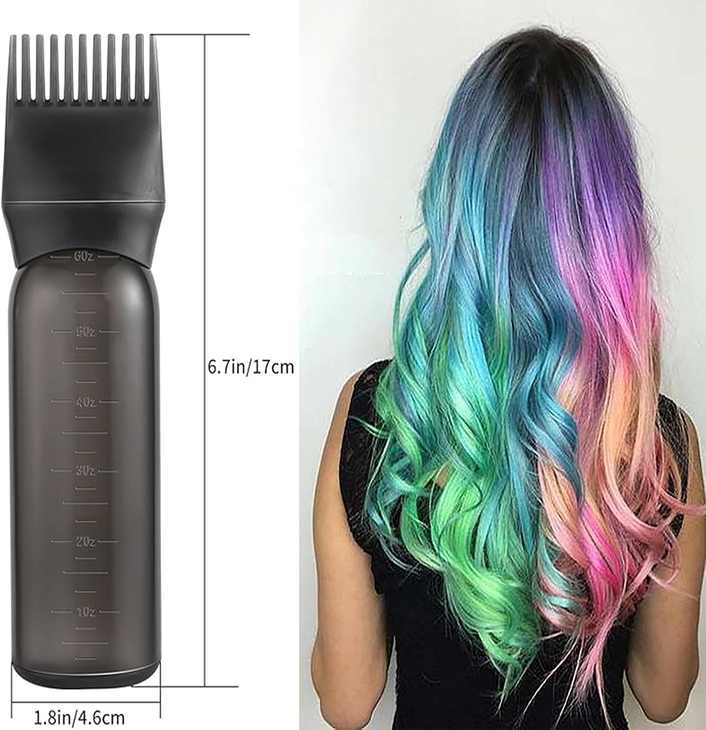 Hair Applicator Bottle-Root Comb Applicator Bottle and Continuous Spray Bottle, Hair Spray Bottle and Oil Applicator for Hair (Black)
