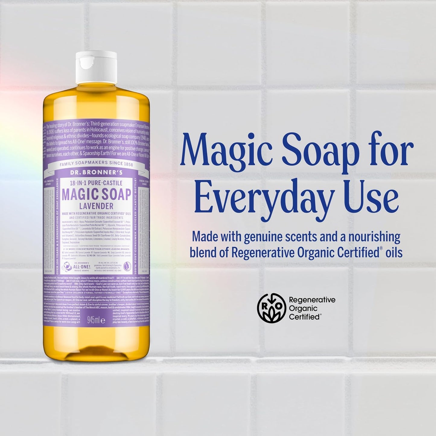 Dr Bronner's - Lavender All-One Magic Soap, 945ml Recycled Bottle