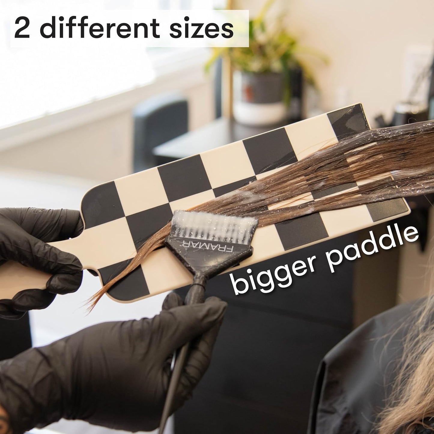FRAMAR Professional Hair Colour Palette – Hair Colour Palette, Hair Wick Kit, Hair Colouring Kit – Black and White Chequered – Pack of 2