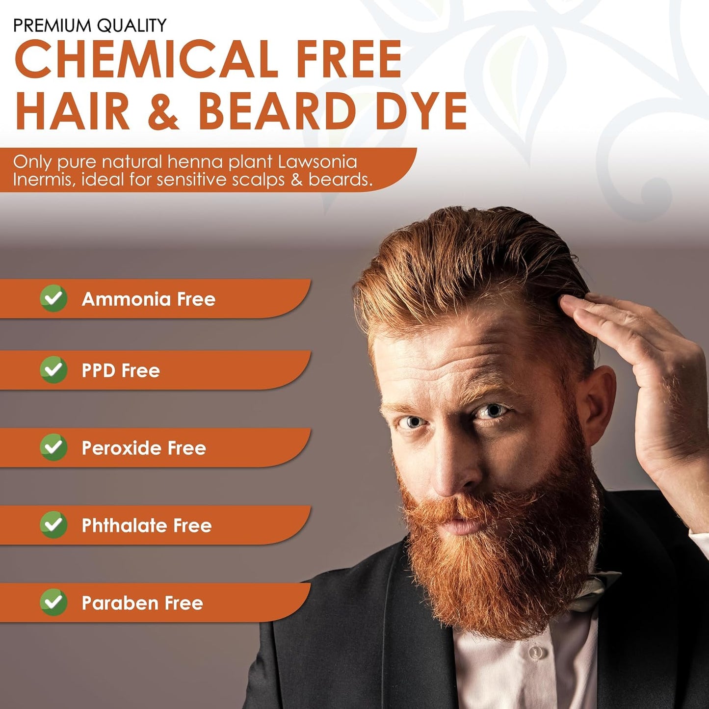 Davis Finest - Organic Henna Powder, 100g - Lawsonia Inermis - Henna Hair Colour, PPD-Free Natural Hair & Beard Dye, Chemical Free - Ideal for Hair Colouring & Mehndi Cones Paste -100% Plant Based