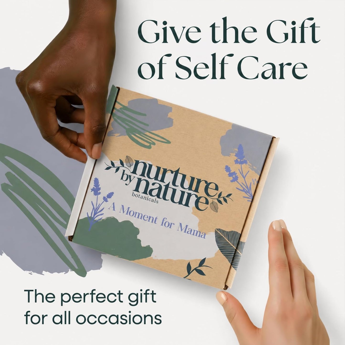 Nurture by Nature Spa Collection Gift Set – 6 Pcs Relaxing Pamper Gifts for Women with Bath Salts, Body Butter, Sleep Mask & More, Valentines Day Gift for Her, Mothers Day Gift Idea, New Mum Present