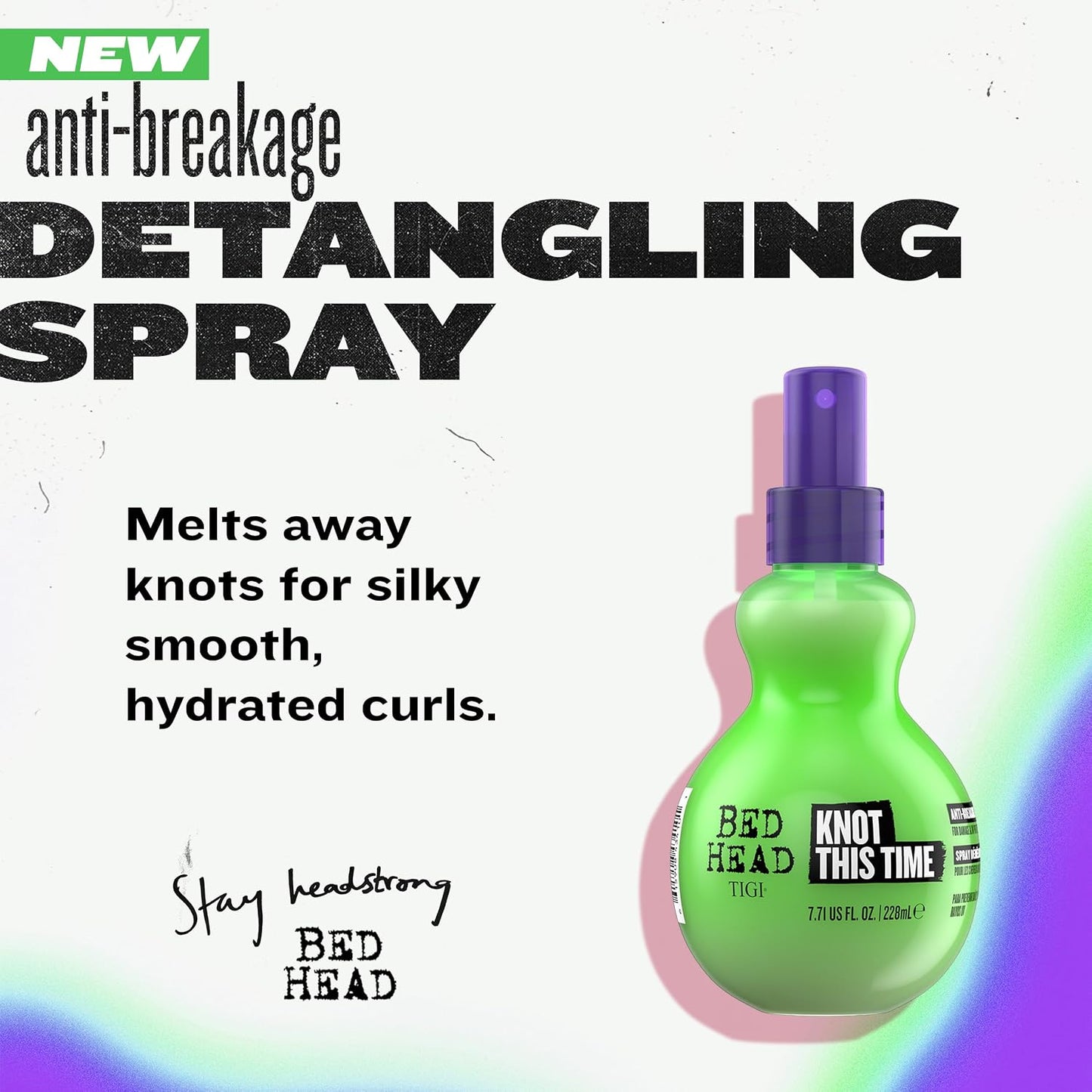 Bed Head by TIGI Knot This Time, Anti-Breakage Hair Detangler Spray, Lightweight Detangling Spray for Wet or Dry Hair, Reduces Breakage, Non-Greasy Finish
