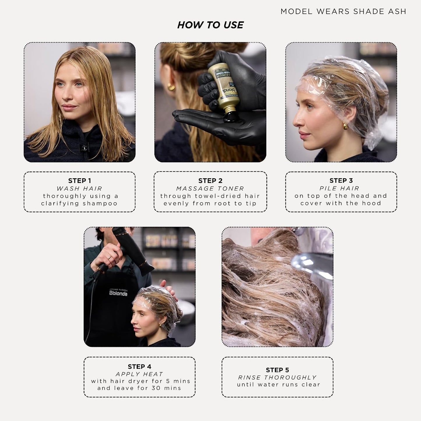 Jerome Russell Bblonde Maximum Blonde SILVER Toner | 75ml | Violet Pigments | Neutralises Yellow & Brassy Tones | Cool Silver Blonde Results | Non-Permanent | Vegan Formula