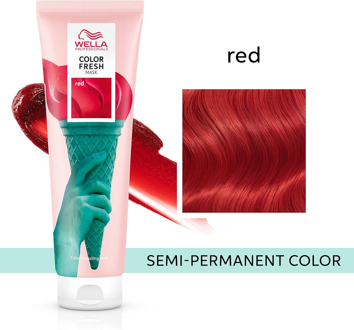 Wella Professional Color Fresh Mask | Temporary Color Refresh Treatment |Semi-Permanent Hair Dye | Wash Out Colour |150ml | Red