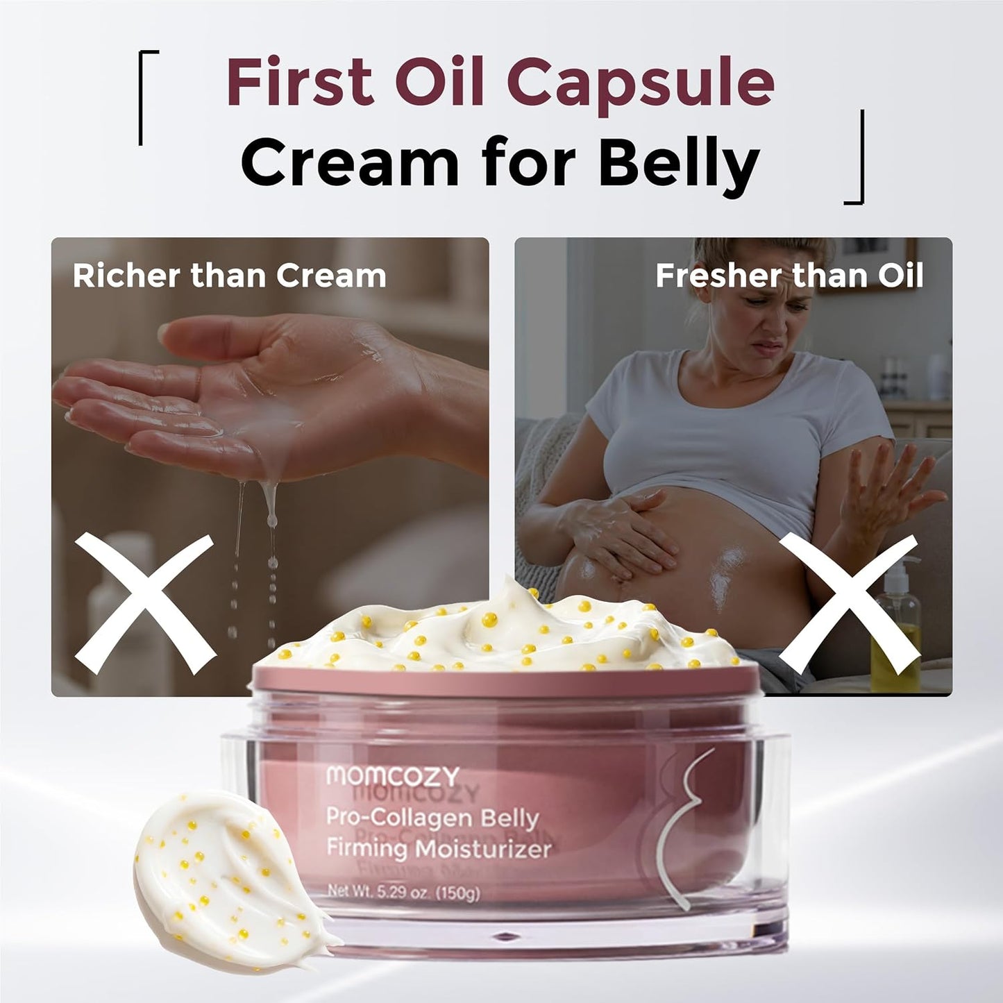 Momcozy Stretch Mark Cream for Pregnancy, Pro-Collagen Firming Moisturiser for Dry Skin, Pregnancy & Postpartum, Smooths the Look of Stretch Marks, Neck Wrinkles & Fine Lines, 30g
