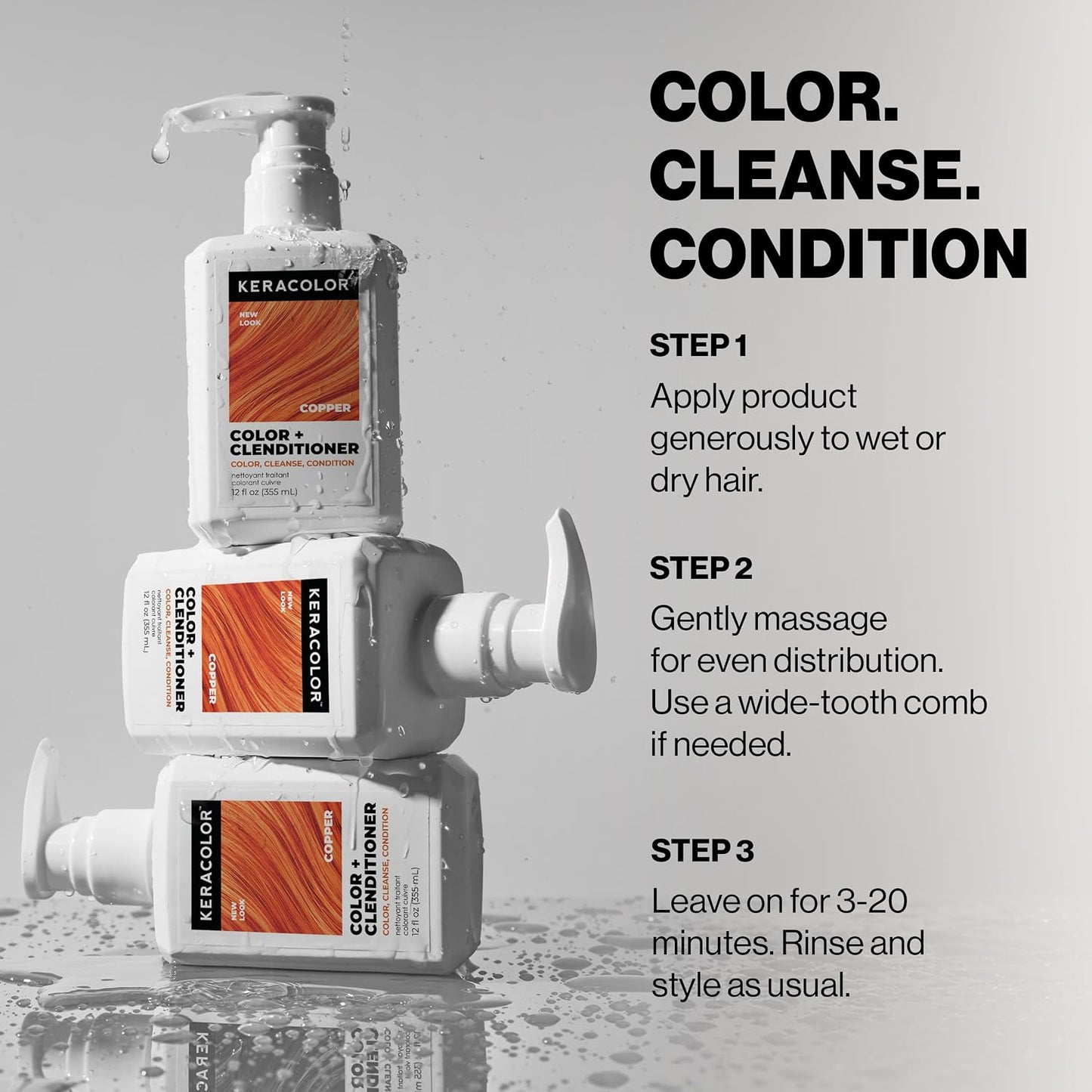 Keracolor Clenditioner Color Depositing Conditioner Colorwash, Copper, 12 fl. oz.