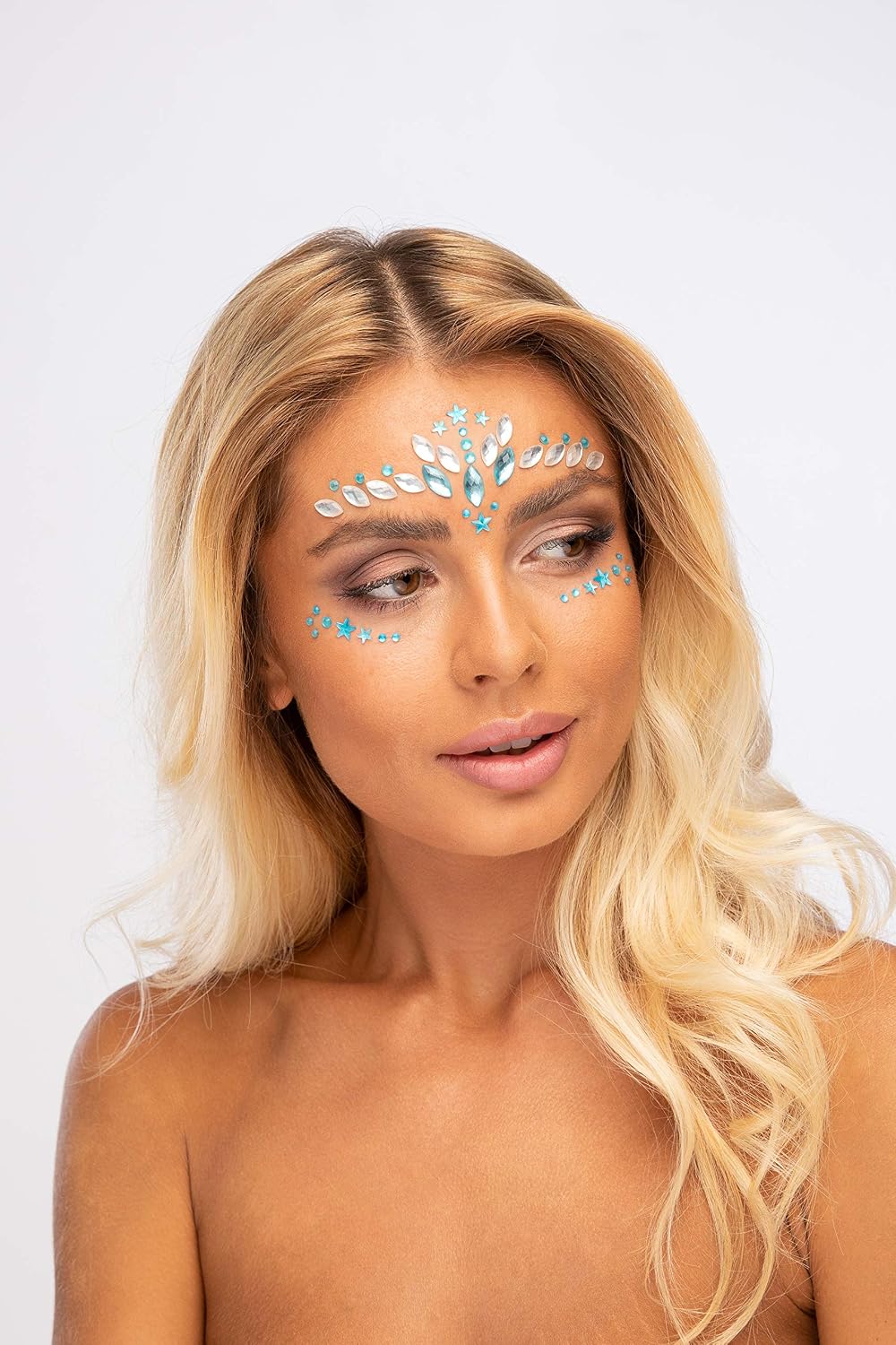 Face Jewels by Moon Glitter - Festival Face Body Gems, Crystal Make up Eye Glitter Stickers, Temporary Tattoo Jewels (Under The Sea)