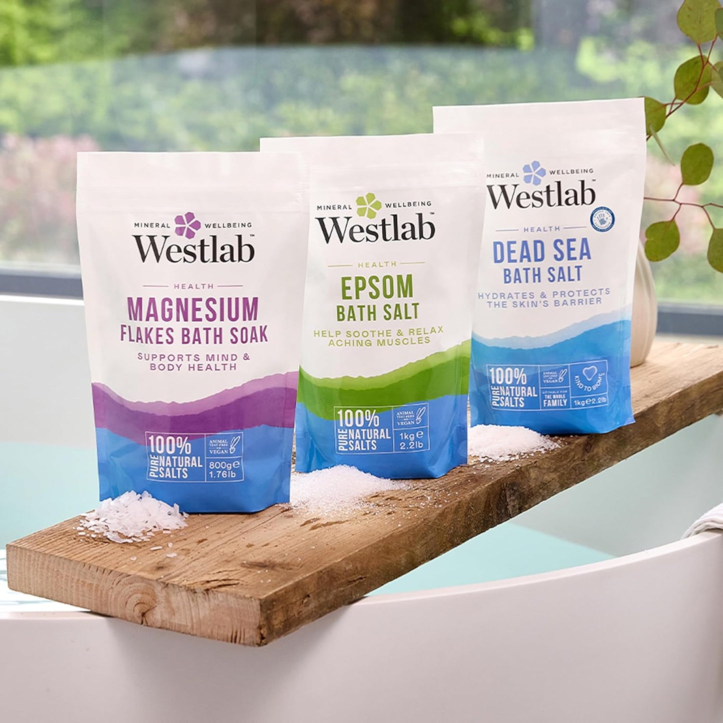 Westlab Epsom Salts 1kg - Soothe and Relax Muscles to Improve MSK Health & Comfort by Reducing Stiffness and Aching. Sports Recovery - Improved Performance.