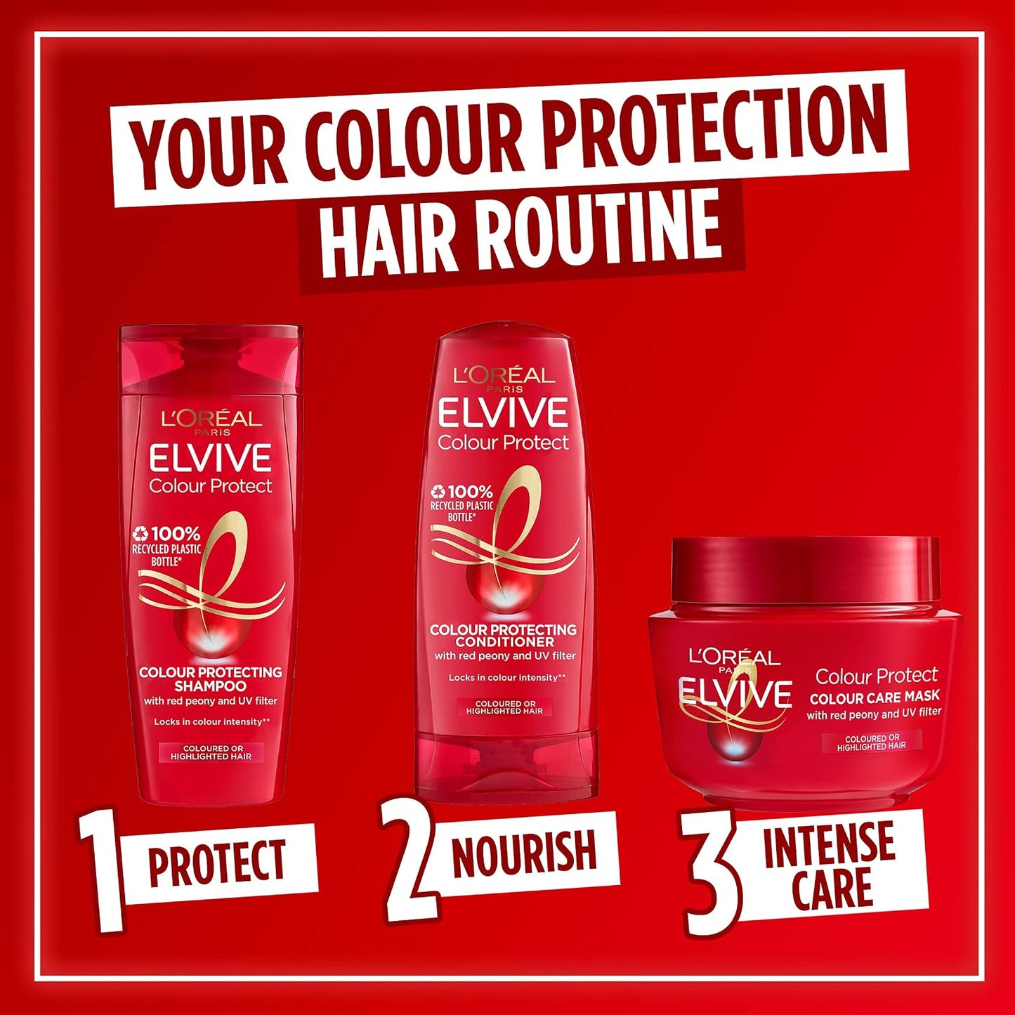 L’Oréal Paris Conditioner For Coloured Hair, Elvive Colour Protect Rapid Reviver Power Treatment With Amino Acid And Vitamin E, Twice The Conditioning Ingredients For Instant Nourishment, 180ml