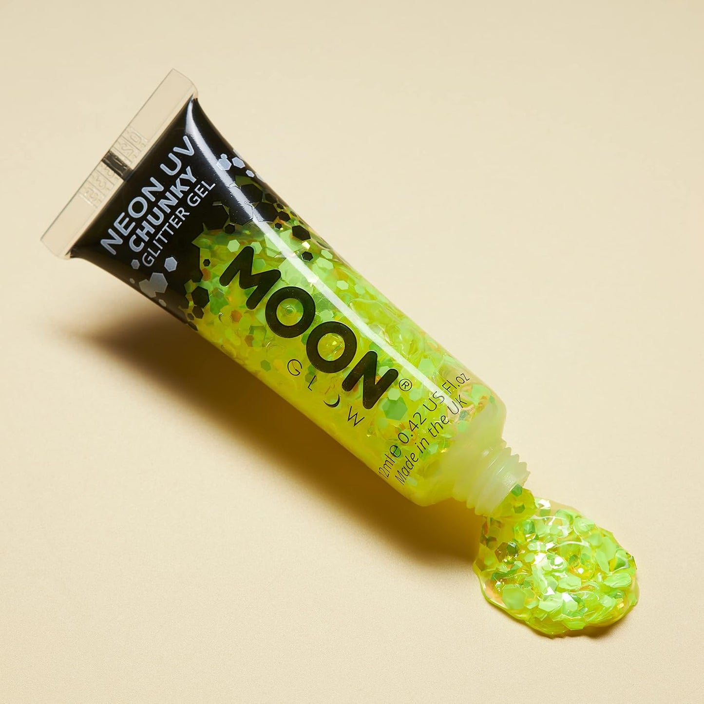 Moon Glow - Neon UV Face & Body Chunky Glitter Gel - 12ml (Set of 6)
