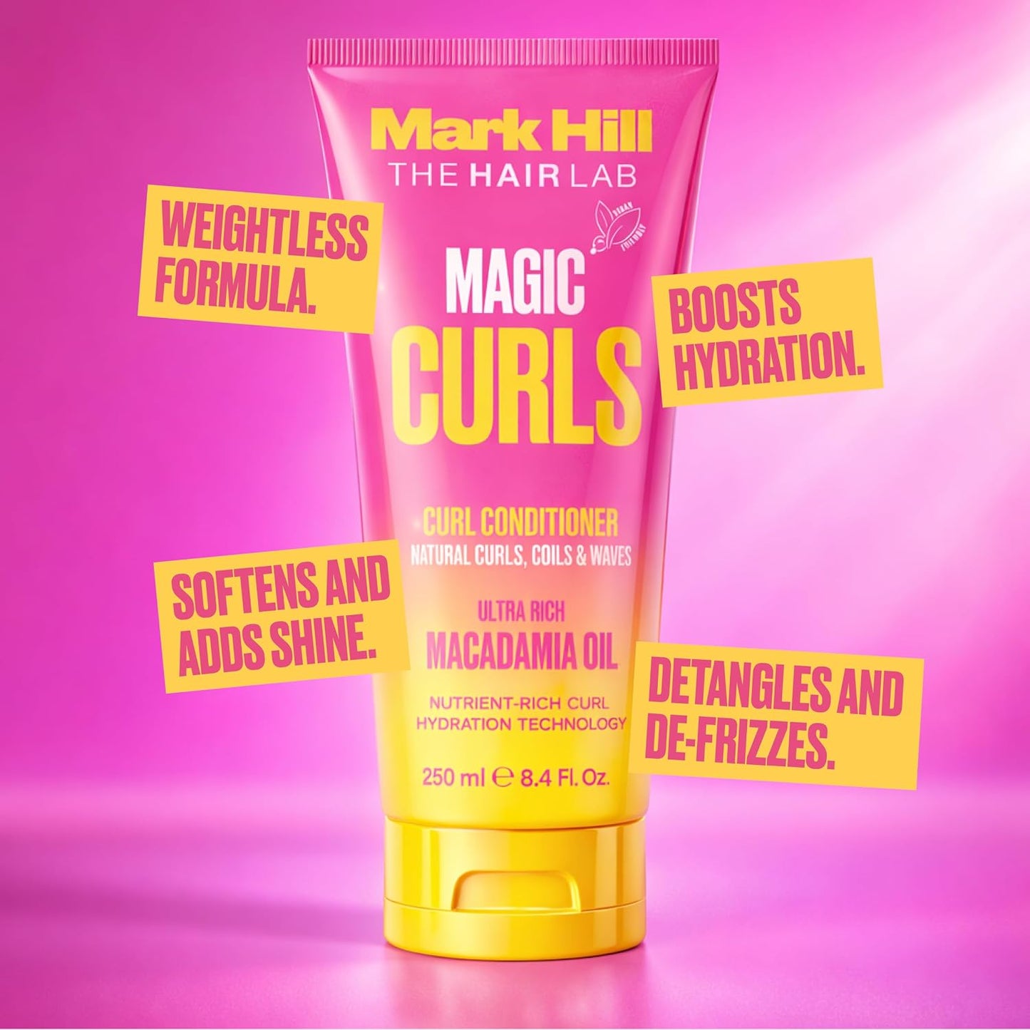 Mark Hill Magic Curls Curl Conditioner, with Macadamia Oil for Curls and Waves, Smooth, Anti Frizz Hair 250ml