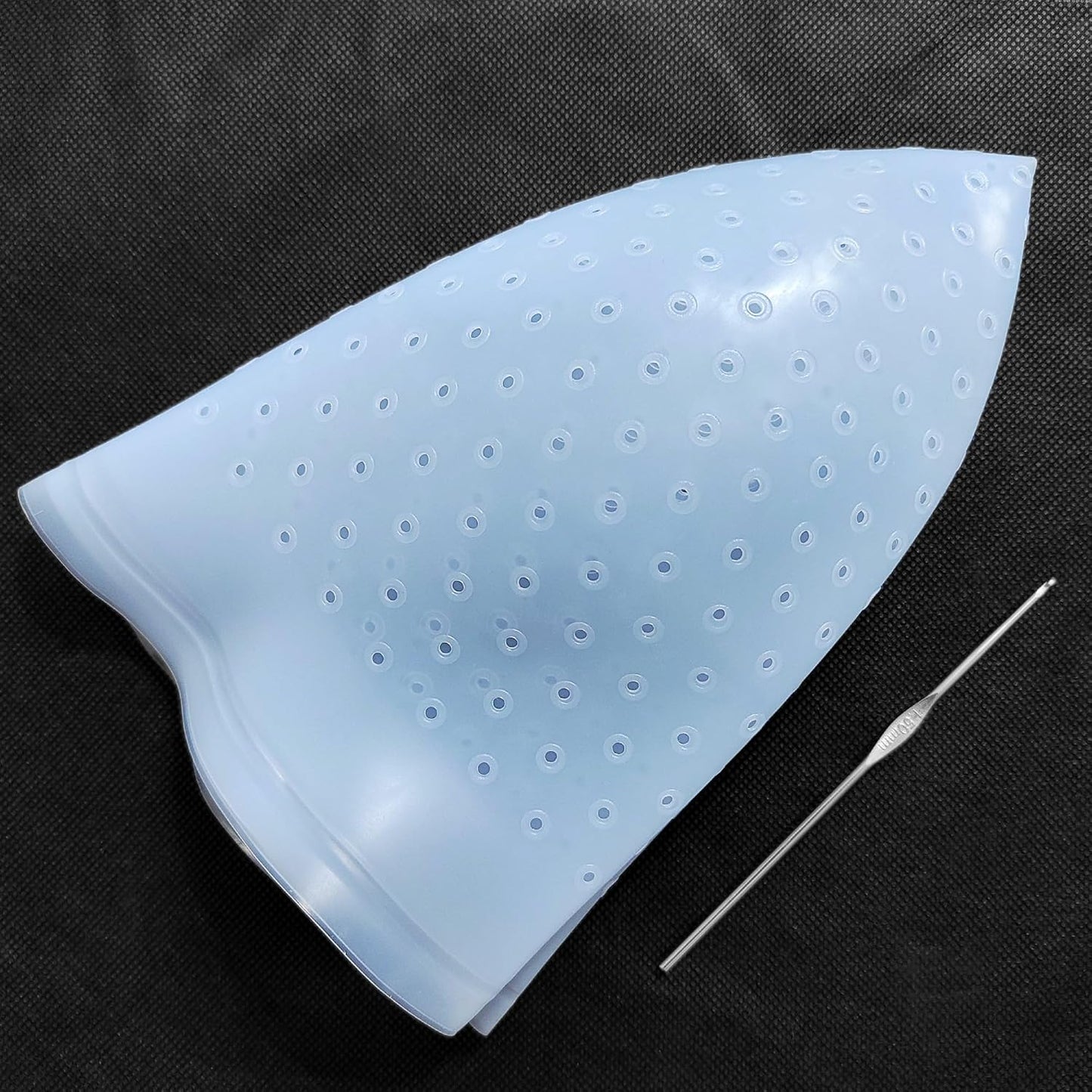 Losaria 9 Pcs Highlighting Cap Kit Pre Holed Highlighting Cap Holes Opened Highlights Cap Hair Dye Cap Silicone Streaking Cap Frosting Cap with Disposable Professional Hair Colouring Dye Tools Kit