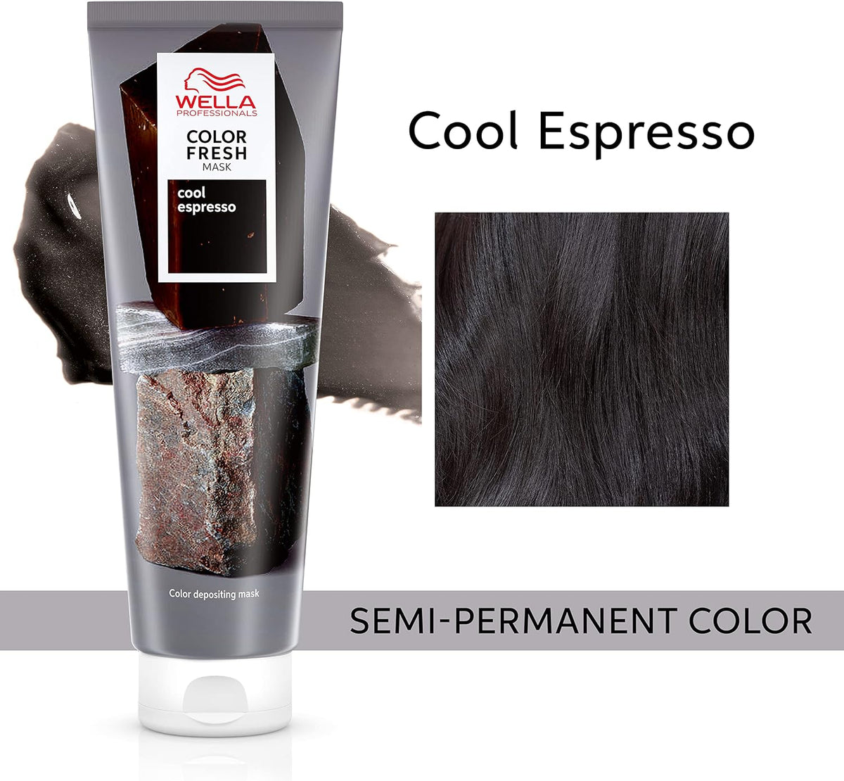 Wella Professionals Color Fresh Mask, Temporary Hair Colour Treatment, Invigo Color Brilliance Colour Protection Shampoo, 1x Hair Dye 150ml & 1x Colour Protection Shampoo 300ml, Cool Espresso