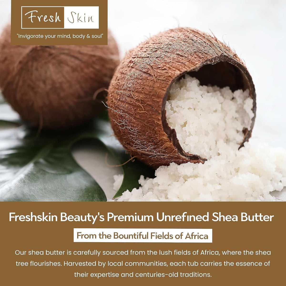 Freshskin Beauty LTD | 1KG Shea Butter Certified Organic - Unrefined, Cold Pressed, 100% Pure, Raw & Natural (1000g)
