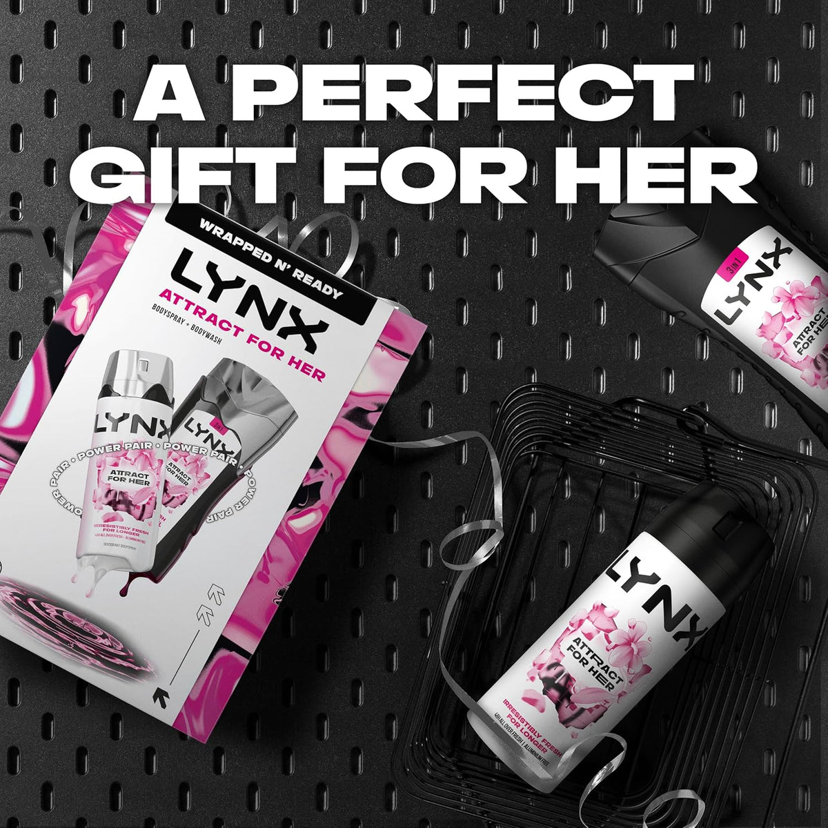 Lynx Attract for Her Gift Set- 50ml Body Spray & 225ml Body Wash, Fresh Fragrance Duo, Feminine Scent, Great for Gifting or Everyday Use