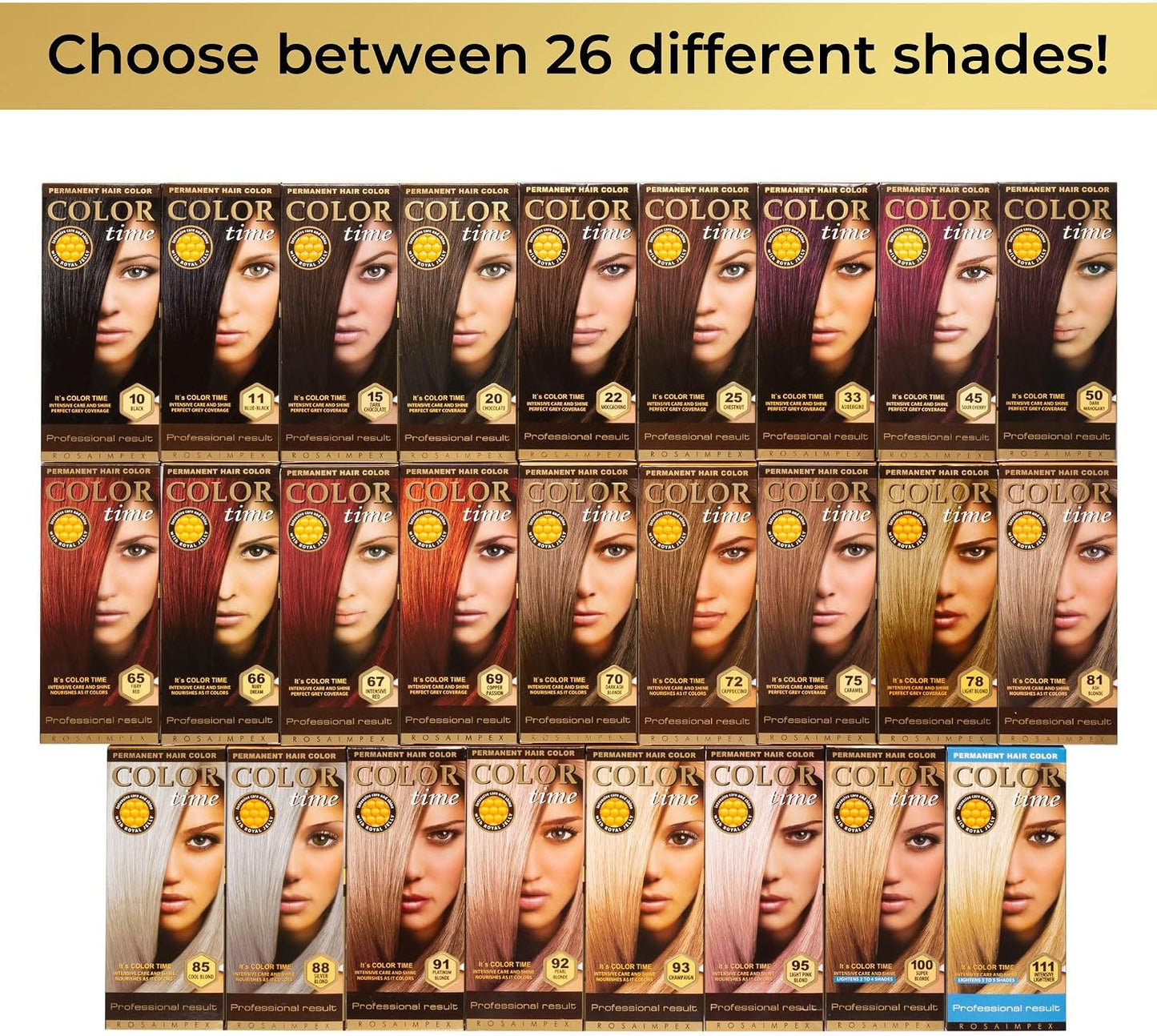 COLOR TIME | Permanent Gel Hair Dye Light Pink Blonde Color 95 | Enriched with Royal Jelly and Vitamin C | Permanent Hair Color | Covers Gray Hair | 100 ML