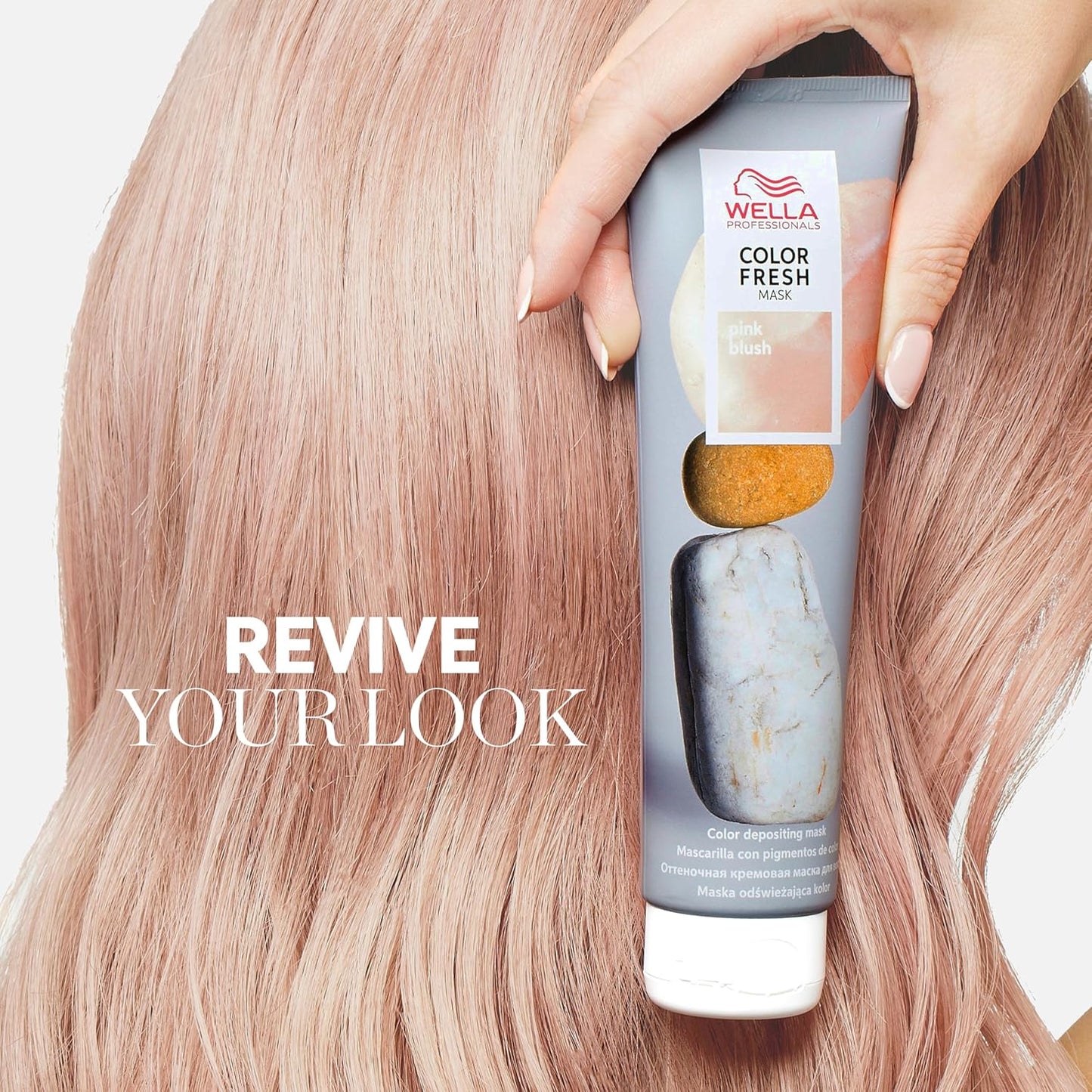 Wella Professionals Pink Blush Color Fresh Mask - Colour Depositing Hair Mask & Home Hair Gloss Treatment - Soft Pink Temporary Hair Dye with Avacado Oil (150ml)