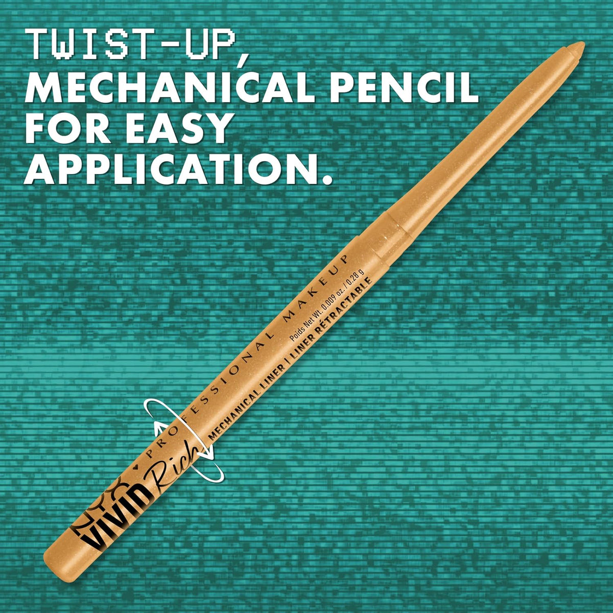 NYX - Mechanical Eye Pencil Black - 0.34 g