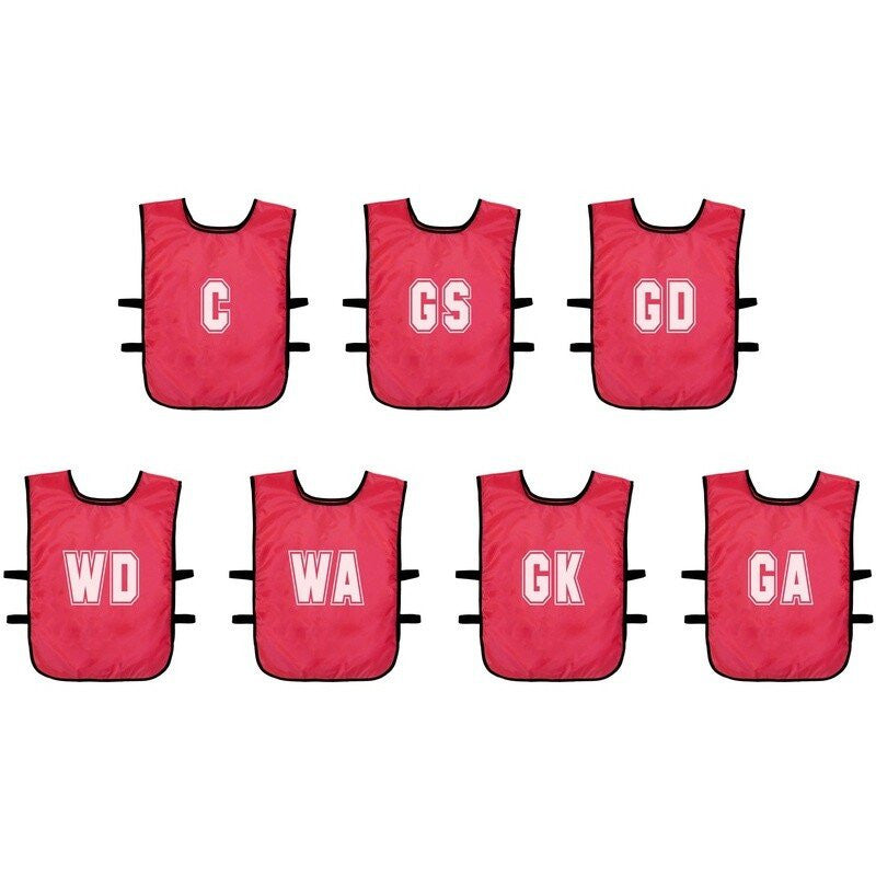 NETBALL MESH TRAINING BIBS (7) - RED KIDS