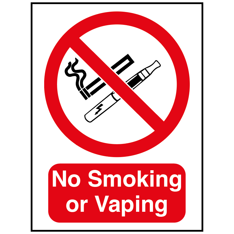 NO SMOKING OR VAPING SIGN