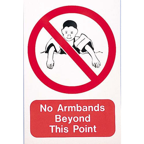 NO ARMBANDS BEYOND THIS POINT SIGN - LARGE